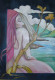 Nudo rosa acrilico su legno cm35x50